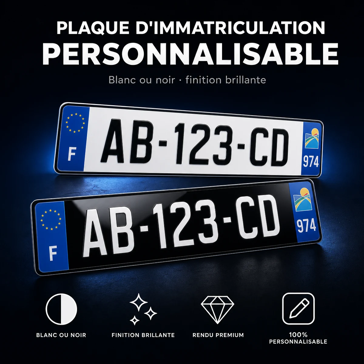 Plaque décorative personnalisable VERTEX Réunion